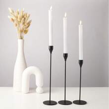 3pcs/30pcs Set Cone Candle Holders, Black, Silver, Rose Gold, Gold Metal Candle Stands Suitable For Weddings, Parties, Fit Candles & LED Candles 1.91cm Thick Home Decor Halloween Decor Fall Decor Room Decor