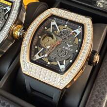 ONOLA ONOLA-3838F Men's Wine Barrel Shaped Hollow Tourbillon Series Mechanical Watch With Automatic Chain Winding And Sequin Decoration, Business And Leisure Style, Ideal Gift For Men