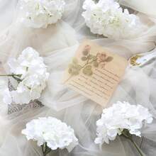 1 cái/3 cái/6 cái/250 cái (có dây thép) Cành hoa cẩm tú cầu nhân tạo, lá lụa phun, cành hoa cưới giả, cành cây xanh, cây hoa giả bằng lụa và nhựa, thích hợp trang trí nhà cửa, tiệc cưới, ngày Valentine, trang trí năm mới. - trắng - Xem 4