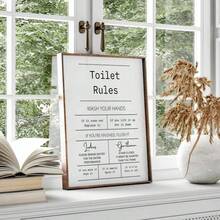 1 pieza Regalo Moderno en blanco y negro Divertido Desnudo Reglas del baño Cita Obras de arte Lienzo de pared Carteles para baño Decoración del hogar Sin marco - Multicolor - Ver 4