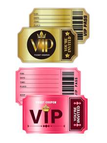 12 Pcs/Set Double-Sided Design Birthday Party Invitations With Envelopes,Movie VIP Party Invitations, Birthday Invites,Decorations Suitable For Party, Wedding, Festival Invitation And Party Activities.(Black Gold And Rose Red)