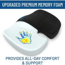 Doctor Recommended Foam Cushion Office Chairs & Car - Ergonomic Office Desk Accessories - Cushions Tailbone Pain Relief, Sciatica (Black Upgraded, Large) - 03. 黑色冷卻凝膠 - 查看 5