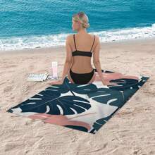 Extra große, schnelltrocknende, ultrafeinfaserige Strandtücher - Tropisches Blattmuster, super weich, sandfreie, hoch absorbierende, leichte und tragbare - ideal für Strand, Pool, Reise und Valentinstag Geschenk, Yoga Handtuch | Modisches Schwimmhandtuch | Schnell trocknendes Material, Strandtücher Strandutensilien