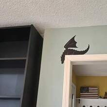 2 件装，可爱龙木门装饰，墙壁装饰，家居装饰，开关装饰，角落装饰，适用于复活节、万圣节、圣诞节、感恩节、母亲节、独立日、日常节日礼物、纪念品房间装饰卧室装饰万圣节装饰秋季装饰厨房装饰 - 黑色 - 查看 1