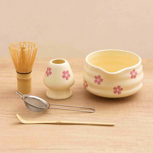 1pc/2pcs/3pcs/4pcs/5pcs Matcha Tea Set, Cute Matcha Set Includes Matcha Bowl, Matcha Whisk And Whisk Holder, Bamboo Spoon, Sifter. 5-Piece Matcha Tea Set, Suitable For Matcha Enthusiasts And Beginners, Perfect Choice For Home Or Restaurant Matcha Latte Beverage Making Ceremony