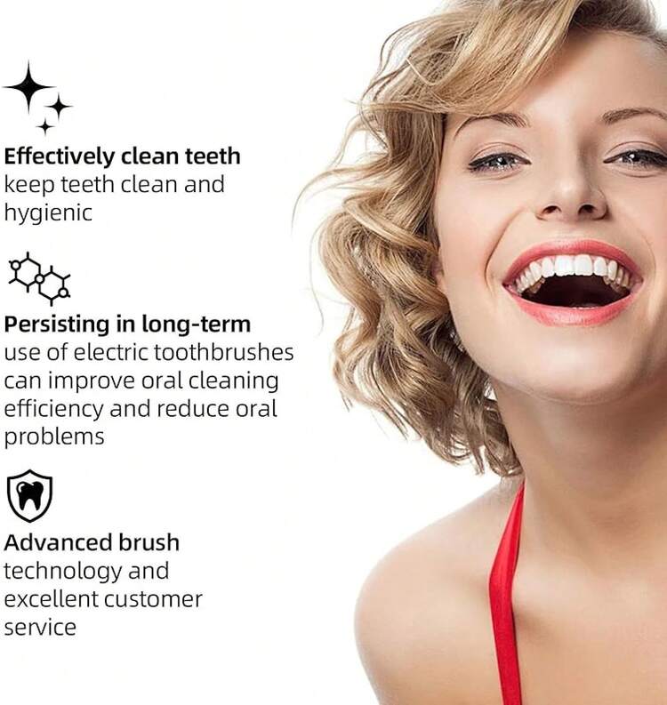 Toothbrush Set, Equipped With 10 Brush Heads And Travel, IPX8 Waterproof, 2-Minute Timer, 42000 High-Frequency Vibrations, 5 Modes, First Choice Giving - 深藍色 - 查看 3