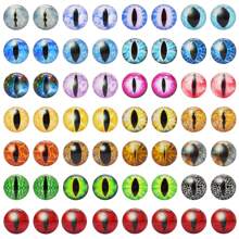 Glow In The Dark Animal Eyes Cabochons - 20 Pairs Mixed Glass Eyes For DIY Crafts, Toys (Dragon, Snake, Lizard, Owl)