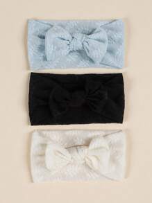 3 Pieces Baby Soft Breathable Mesh Bow Elastic Headbands, Children Hair Accessories, Newborn Versatile Fashion Hair Decor Suitable For Festivals, Parties, Photography, Everyday Wear