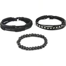 Wrap Bracelets With Hemp Cords Wood Beads Leather Wristbands Unisex Boho Style - 木珠款式 7 - 查看 10