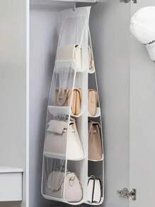 Organizer da appendere a più strati, salvaspazio per armadi, portatile, antipolvere, per appendere accessori di moda da donna, opzionale in nero/bianco a 6/8 scomparti, adatto per armadi, per riporre giocattoli, per organizzazione domestica