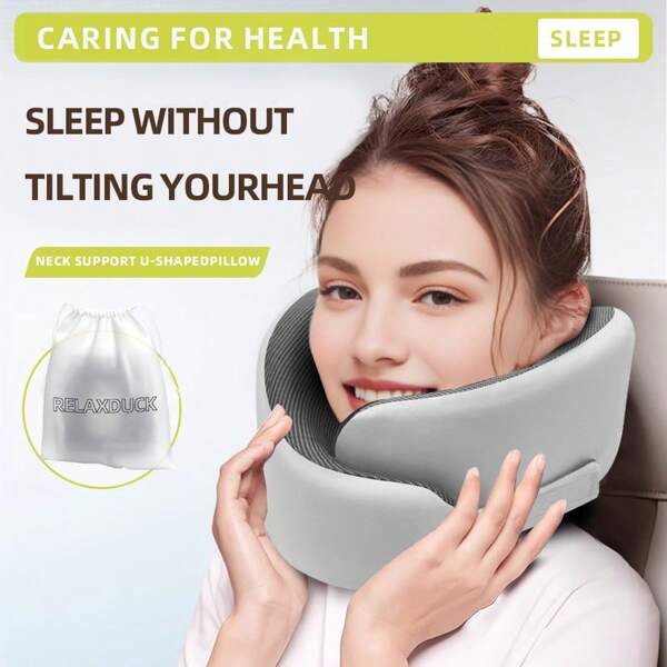 Memory Foam U-Shaped Neck Travel Pillow, Airplane Sleep Cervical Pillow, Portable Nap Neck Support Cushion