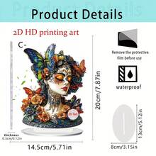 Gothic Butterfly Skull Decor - Acrylic Halloween Centerpiece For Tabletop, Shelf  Party Decor  Dark Aesthetic Art Sculpture, Modern Home Office Decoration