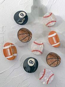 1 pièce/Noir Pinces à cheveux en forme de boule de billard 8, pinces à cheveux de basket-ball, de football, de rugby, de baseball. Pinces, barrettes, clips, attaches pour cheveux