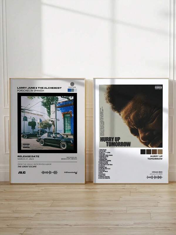 1 pieza Póster de álbum, póster de impresión en lienzo, póster de rap, póster de música, arte de pared de moda, arte de pared de música, decoración de pared, regalo para amantes de la música, decoración de pared para dormitorio, sala de estar, oficina, sin marco