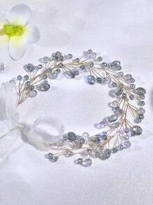 1 Stück Kristall Perlen Haarband, moderner minimalistischer Frauen Haaraccessoire, geeignet für täglichen Gebrauch, Braut, Hochzeit, Brautjungfer Haarstyling Mode Haaraccessoires klassische Haarbänder