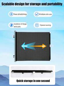 1 Piece Indoor Puppy Door - Retractable Pet Barrier For Doorways, Stairs And Balconies - Portable Animal Enclosure With Cat Proofing For Setup, Safe Spaces, And Pet Protection, Comes With 5 FREE Positioning Sticky Hooks For Stairways, Bedrooms, Balconies, Kitchens And More To Make Sure They're Always Safe! - Multicolor - View 4