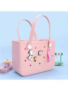 Cute Pink Cartoon Decoration Mini  Series Multifunctional Perforated Handbag With Holes