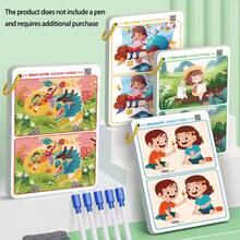 32 páginas Juguete educativo Montessori Juego de puzzle de entrenamiento de concentración, juguetes de puzzle para desarrollo de pensamiento integral e inteligencia - Multicolor - Ver 9