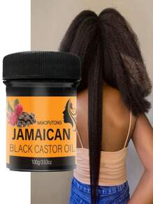1 pieza de 100g Crema para el cuidado del cabello con aceite de ricino negro jamaicano - Puro prensado en frío para hidratar el cabelludo y el cabello, fortalecer, promover un cabello saludable, apto para cabello normal, unisex adulto, con ingrediente de aceite de coco hidratante