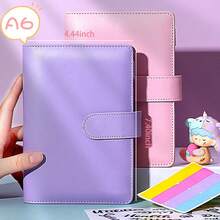 马卡龙活页 A6 笔记本，创意皮革封面活页记事本，现金预算计划日记本学校装饰学校惊喜宿舍装饰返校