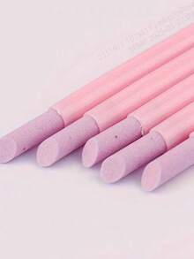 5件套浮石指甲锉、石英指甲笔、指甲锉棒、去茧器、修剪器、抛光器、修脚工具、美甲护理套装，适用于家庭和美甲沙龙 - 粉色 - 查看 3