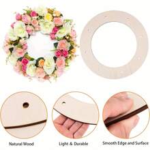 6/12pcs Wooden Wreath Frames, Handmade Wooden Craft Wreaths For DIY, Hanging Decorations For Weddings, Holidays, Home Wall Decor