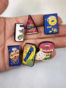 15pcs/Set Candy & Bread Cartoon Pattern Decorative Sandal & Bracelet DIY Accessories Kit, Customizable Slipper & Phone Decor, Suitable For Sweets Lovers, Birthday & Holiday Gifts