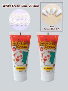 3 Packs(Random Colors) Cream Glue Kit, Decoden Whipped Cream Glue, Simulation Fake Cream Glue, DIY Decoden Cream, Suitable For DIY Crafts And Phone Case Accessories Decoration(Mixed Colors, 50 Ml) - Multicolor - View 42