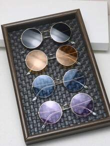 1pc Round Fashion Glasses, Suitable For Daily Life, Travel And Outing - Multicolor - View 7