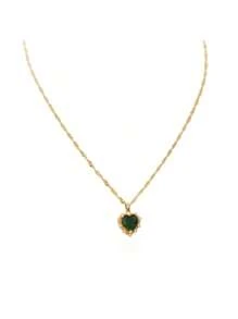 1pc CZ Fully Studded Heart Pendant Necklace, Women Unique Minimalist Choker Necklace