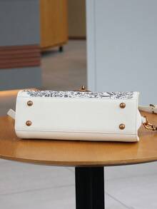 2025新款民族风刺绣手提包小众设计奢华小方包高端品质时尚大容量通勤单肩斜挎包 - 白色 - 查看 10