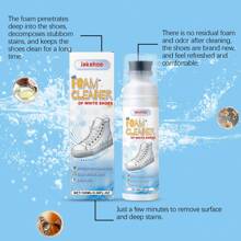 jakehoe 1/2 Set Of White Shoe Foam Cleaner, Deodorizing 100ML Foam Mousse Sneaker Upper, Clean And Wash-Free Whitening Cleaner, Suitable For LITTLE WHITE SHOES, A LEATHER BAG, CANVAS SHOE, Give Gifts To Friends (New And Old Models Are Randomly Sent)