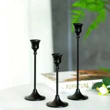 3pcs Set Vintage Brass Gold Metal Cone-Shaped Candle Holders, Elegant Modern Decorative Centerpiece Candlesticks, Suitable For Fireplace, Wedding, Housewarming Gift, Candle Holders, Cone-Shaped Vintage Brass Gold Candle Holders For Fireplace, Party, Restaurant, Home Decor, Wedding Centerpiece, Candlelight Dinner (Candles Not Included)