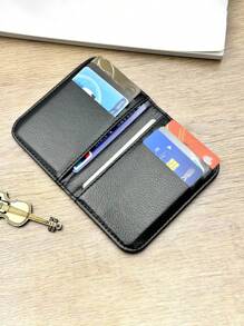 1pc Thin Compact Cardholder, Unisex Minimalist Card Case, Anti-Theft & Demagnetization, Multi-Card Slots, ID Card Holder
