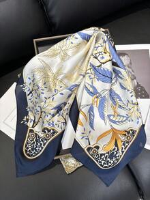 1pc Silk-Like Printed Neckerchief, Versatile Bandana, Essential For Spring And Summer - Multicolor - View 4