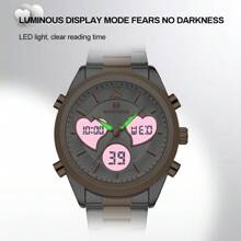 NAVIFORCE NAVIFORCE Dial Quartz Analog LCD Digital Watches Seiko Movement Playful Watch Unique Design Of Heart-Shaped Fashion Casual Girlfriend Gifts Clock 5045S,With Gift Box,Perfect Gifts,Perfect For Business Casual/Sporty/Party/Street/IndustrialStyle/Gym/Sport/Refreshing/Young/Business