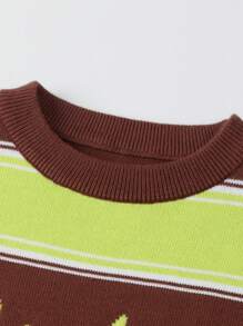 Annil Ropa infantil: Jersey de algodón de cuello redondo a rayas para niños, adultos, suéter de otoño