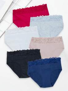 Juego De 12 Piezas De Ropa Interior Con Estampado Floral De Mujer,Ropa Interior De Mujer Cómoda Y Casual - Negro - Ver 3