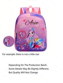 Customized Backpack, Print Your Name Or Holiday Greetings. Create Your Own Exclusive Backpack. Fashionable And Cute, Versatile Mermaid And Unicorn Prints, Multi-Pocket Design, Lightweight And Easy To Carry, Suitable For Teenagers In Daily Life, Travel, Shopping, Dancing, Sports And Outdoor Activities. - Multicolor - View 8