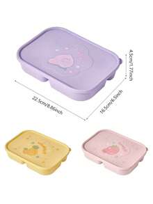 1pc Large Capacity Cute Bento Box, Microwave Friendly Sealed Lunch Box For Office Workers - Multicolor - View 5