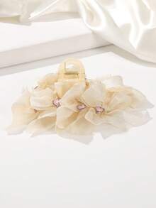 1 件大号花卉图案发夹，适合日常休闲佩戴时尚发饰优雅发夹