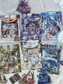 MOCARD 1 Pack Of 20 Vintage Dual-Material Scrapbooking Stickers, Creative Aesthetic Stickers, DIY Decorative Collage Craft Materials, Holiday Gift, Personalized Scrapbook School Supplies, School Supplies,Back To School