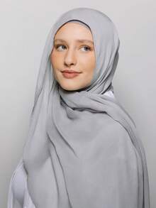 FADZOYLE 1 Stück einfarbiger Hijab Schal aus hochwertigem Modal, Sommer Strand Sonnenschutz Schal und Kopftuch, exklusives Maxi-Tuch, Abaya für den Alltag, Unterkappe für Frauen, Schleier für Festivals, Gebete und Pilgerreisen, muslimisches Zubehör - hellgrau - Übersicht 15