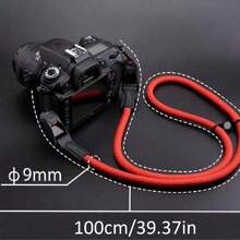 Correa de cámara ajustable de poliamida, con liberación rápida, cuerda de escalada, con correa cruzada para el hombro y el cuello para cámaras réflex, DSLR y digitales sin espejo, compatible con Nikon, Canon, , en color rojo - Multicolor - Ver 2