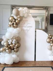 21Pcs Beige White Sand Metallic Gold Pearl White Balloons For Women Birthday Boho Wedding Engagement Party Decorations