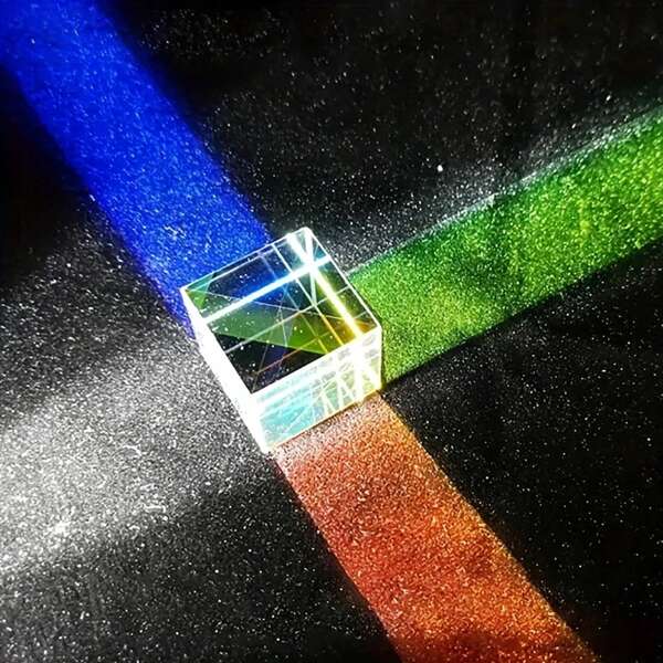 Optisches Glas X-Würfel Prisma, RGB Farbaufspaltung/-mischung, Glasfasermaterial, Geschenk für optische Experimente