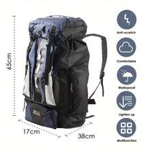 100L Hiking Camping Bag Waterproof Extra Large-Travel Luggage Rucksack - Navy Blue - View 3