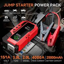 SPZTJK 4000A Portable Wireless Car Air Compressor Jump Starter With Air Compressor, Battery Jump Starter Portable Peak, Car Battery Charger Portable For12V(8.0LGas/1.72gal Crude Oil Engine) Start The Car Quickly, USB Input/Output, LED Emergency, Car Accessories Tools - Red - View 11