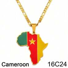 1 件 3.8 厘米嘻哈非洲地图吊坠项链首饰