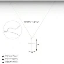 Cross Necklace For Women, Dainty 18K Gold Plated/Sterling Silver Small Cross Pendant Necklace Simple Gold Cross Necklaces For Women  Faith Jewelry Gift2025 - 交叉銀 - 查看 4